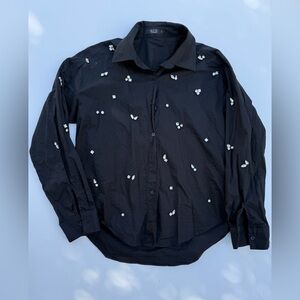 ACG Women's Black Embellished Button-Down Shirt